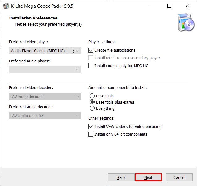 taiphanmemungdung-200 Thiết lập cài đặt chung K Lite Codec Pack