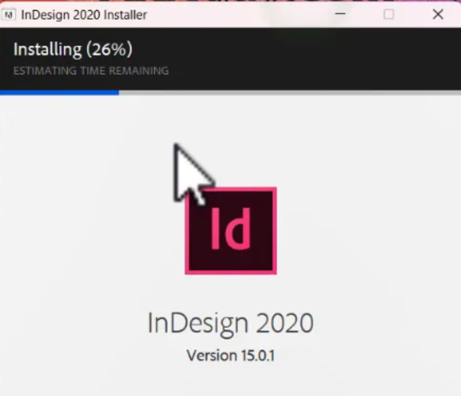 Đợi cài đặt Indesign 2020.