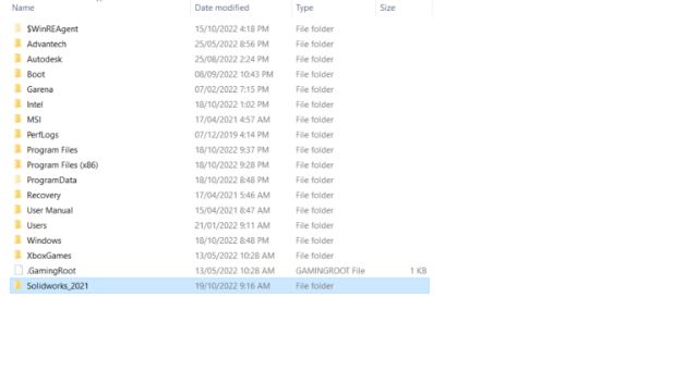 Sao chép thư mục SolidWorks_Flexnet_Server” đến ổ C