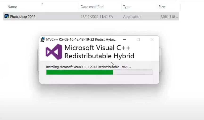 taiphanmemungdung-89 đang tự cài Visual C++ Reisstributable